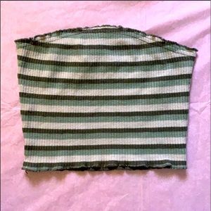 Green Stripped Tube Top